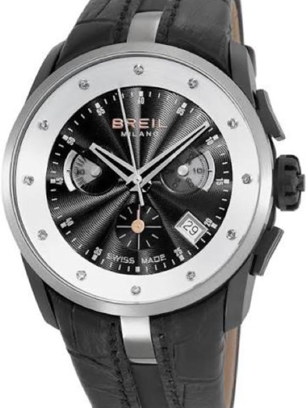 Breil Milano BW0435 Men’s Black Chronograph Leather Strap Watch